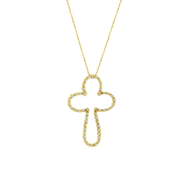 0,21 Karat Kreuz-Diamantkette