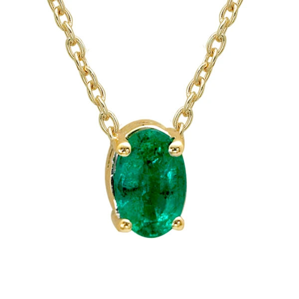 Ovaler Smaragd Gold Kette