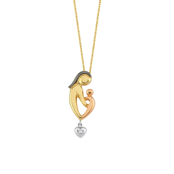 Diamant Mutter-Baby Kette mit Diamant