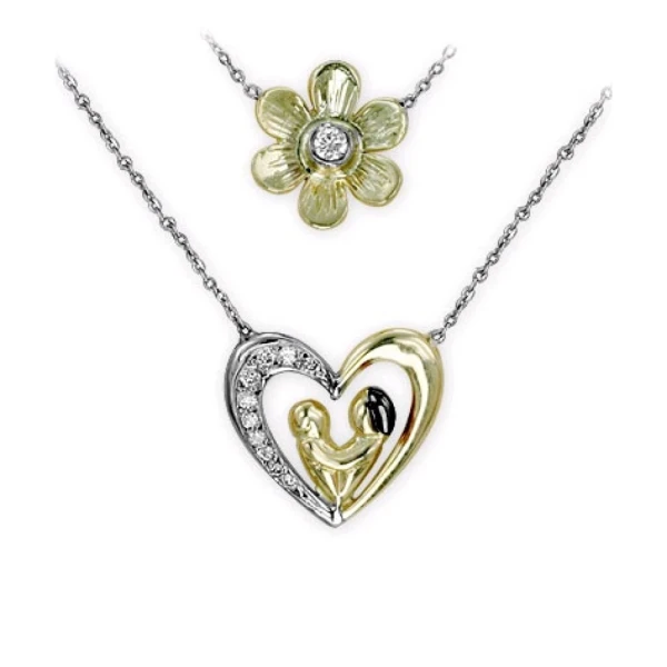 Diamant Mutter-Kind Halskette