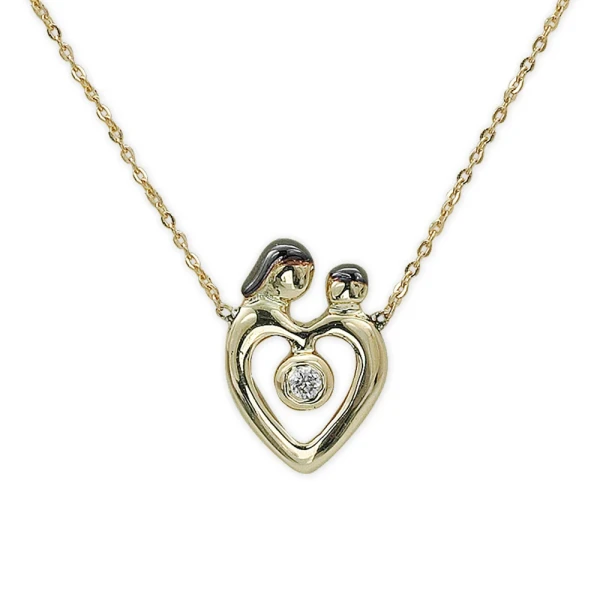Diamantkette Mutter-Kind-Liebe mit Diamant