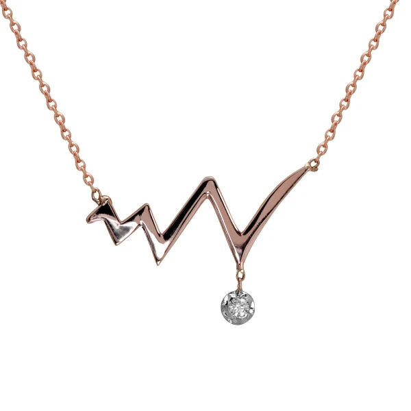 Rosegold Herz Diamantstein Kette