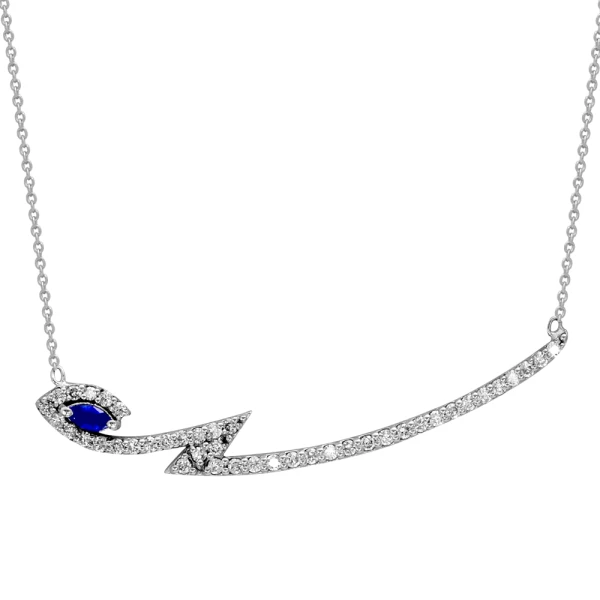 Diamant Saphir Fantasie Kette