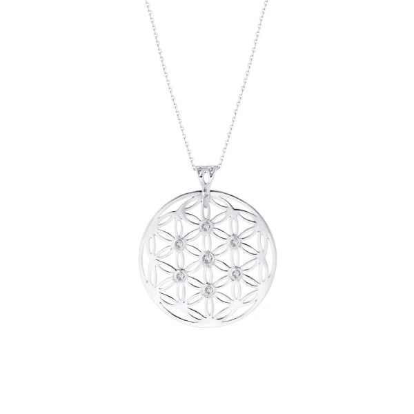 Lebensblume-Symbol Diamantkette