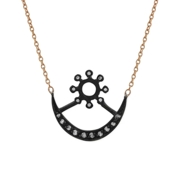 Diamantkette mit Liebessymbol (Osram ne Nsoromma) Adinkra