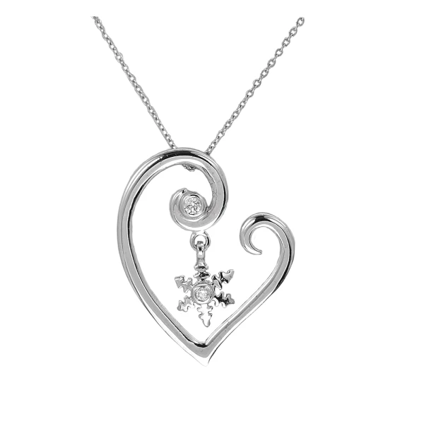 Diamant Herz-Schneeflocken-Kette