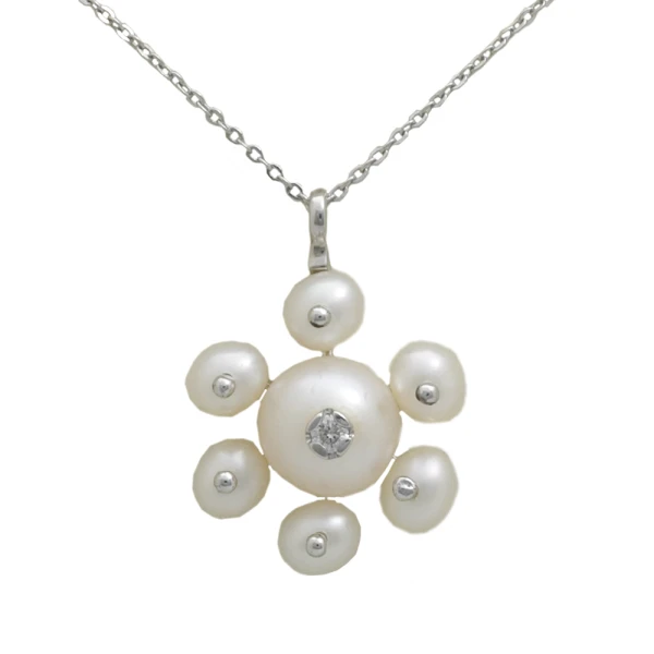 Perlenblume-Diamantkette