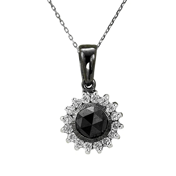 Nachtblume Schwarze Diamantkette