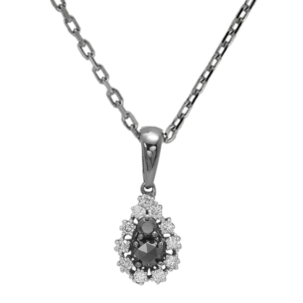 Schwarzer Tropfen-Diamantkette