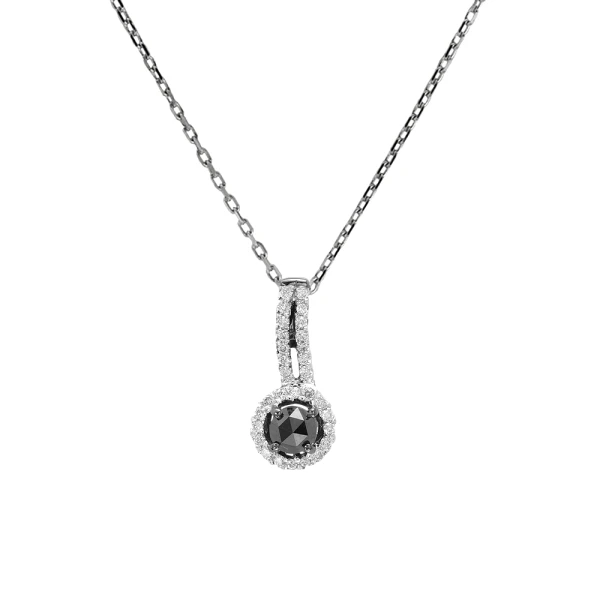 Fantasie Schwarzer Solitär-Diamantkette
