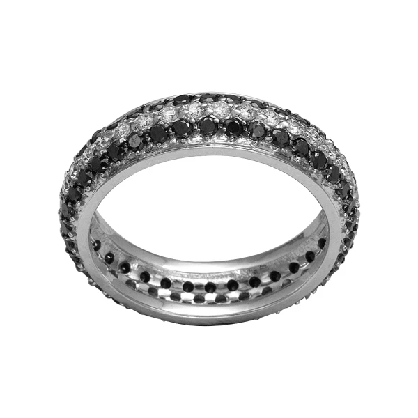 1,76 Karat Schwarzer Diamant Memoire-Ring