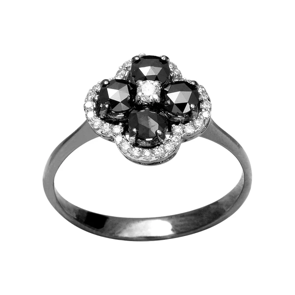Schwarzer Glücks-Diamantring