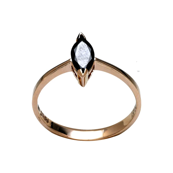 Marquise-Schliff Schwarzer Diamantring