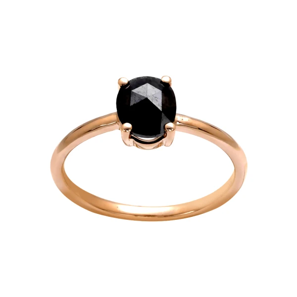 Ovaler Schwarzer Diamantring
