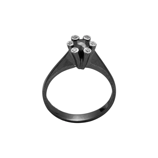Schwarzer Diamant-Kronenring