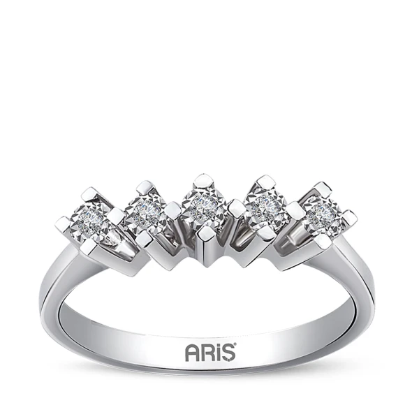 Diamant Fünfstein Ehering (0,30 Ct Optik) Miracle