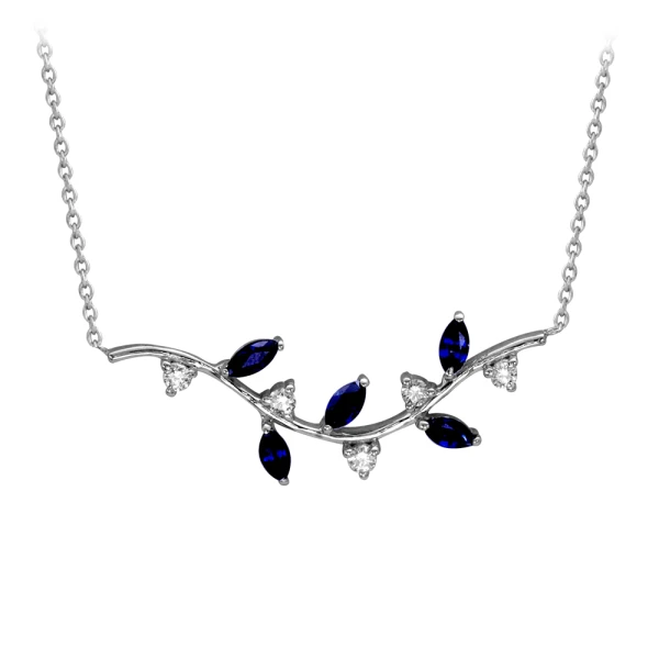 Diamant Saphir Fantasie Kette