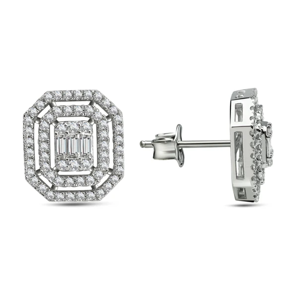 Diamant Fantasie Baguette Ohrringe