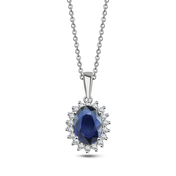 Diamant Saphir Kette