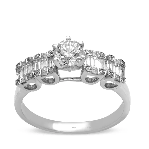 Diamant Fantasie Solitärring Baguette Ring