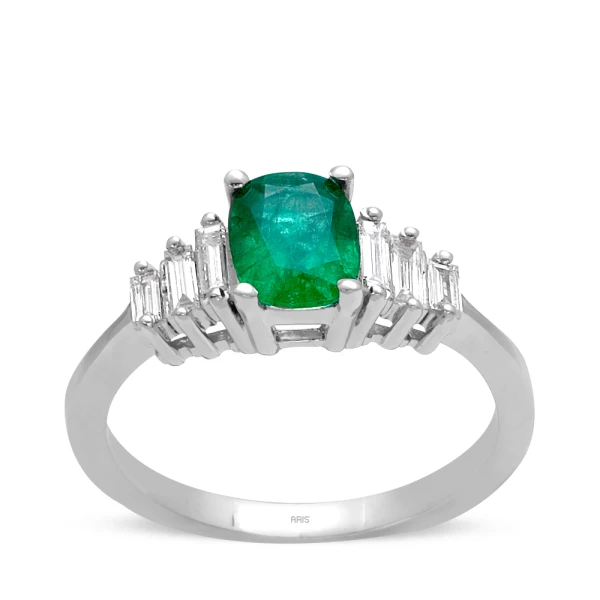 Baguette Diamant Smaragd Fantasie Ring