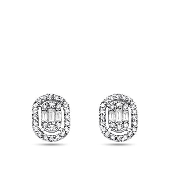 Diamant Fantasie Baguette Ohrringe