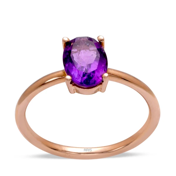 Amethyst Oval Gold Ring