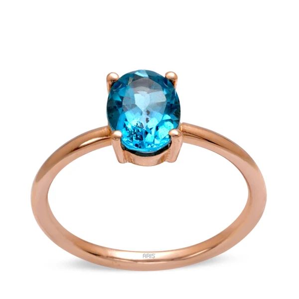 Blautopas Ovaler Goldring