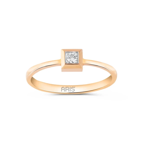 Diamant Quadrat Solitärring Trend Ring