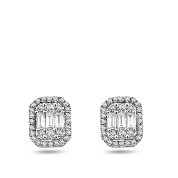 Diamant Fantasie Baguette Ohrringe