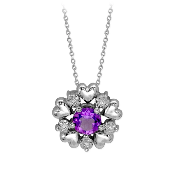 Diamant Amethyst Stein Kette