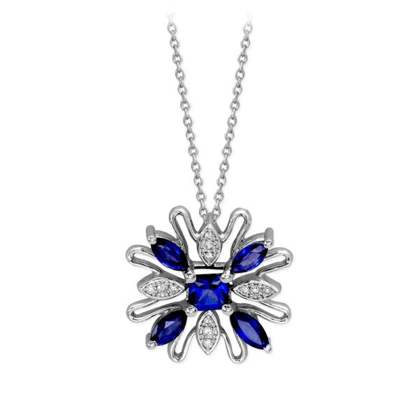 Diamant Saphir Kette