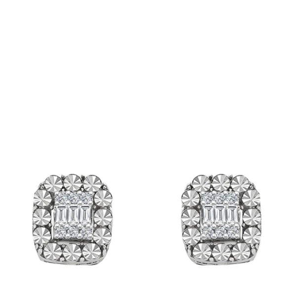 Diamant Miracle 3 Stein Baguette Ohrringe