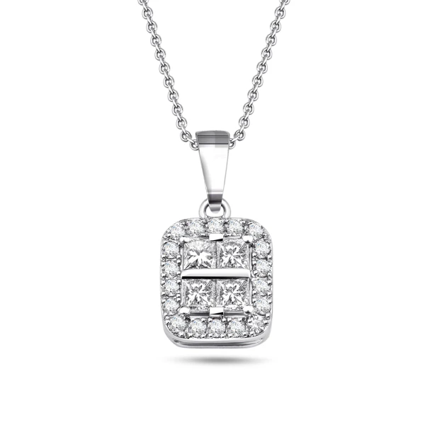 Diamant Fantasie Prinzess-Schliff Kette