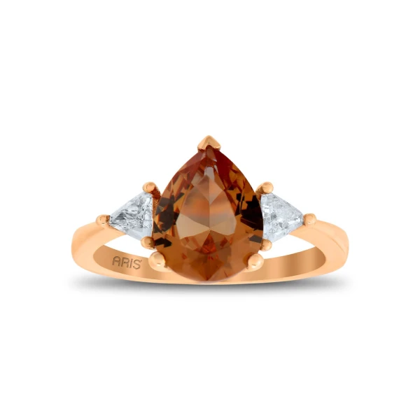 Dreieck-Schliff Diamant Zultanith Stein Ring