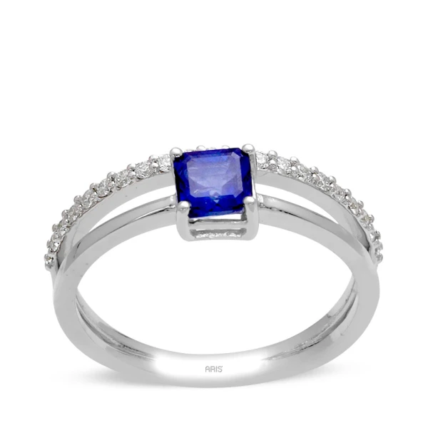 0,57 Karat Diamant Saphir Ring