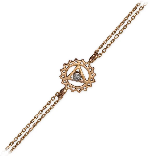 Diamant Hals-Chakra Goldarmband