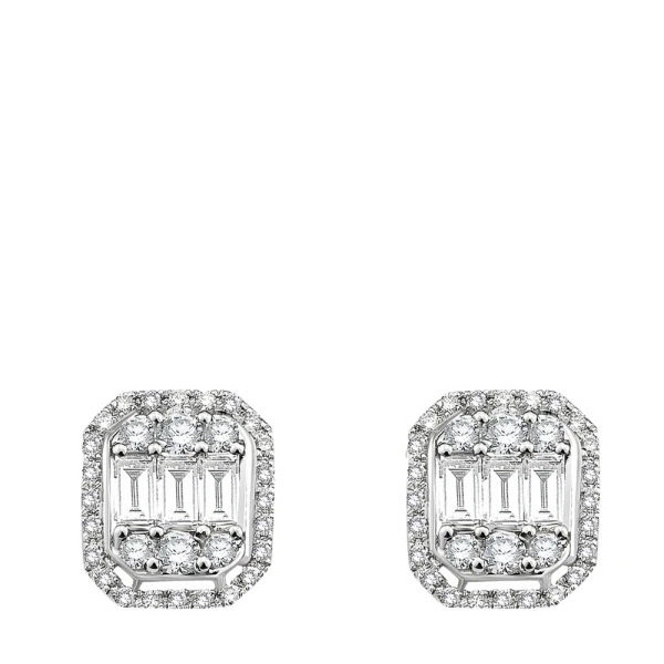 Diamant Fantasie Baguette Ohrringe