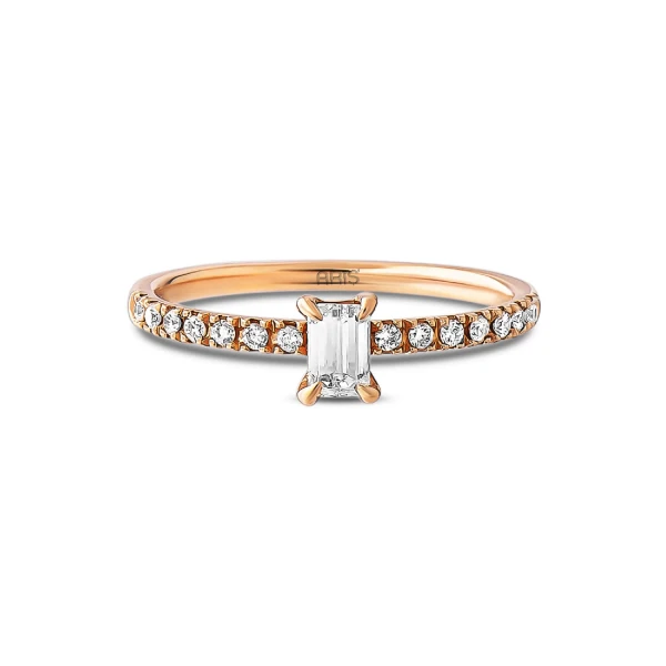 0,89 Karat GIA Zertifizierter Diamant-Fantasie-Baguette-Ring