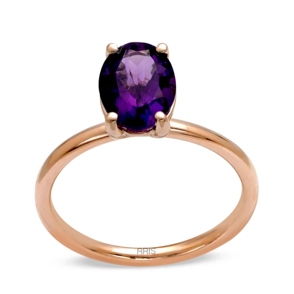 Ovaler Amethyst Stein Goldring