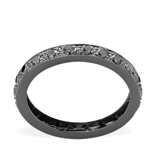 0,46 Karat Schwarzer Diamant Tamtur Ehering