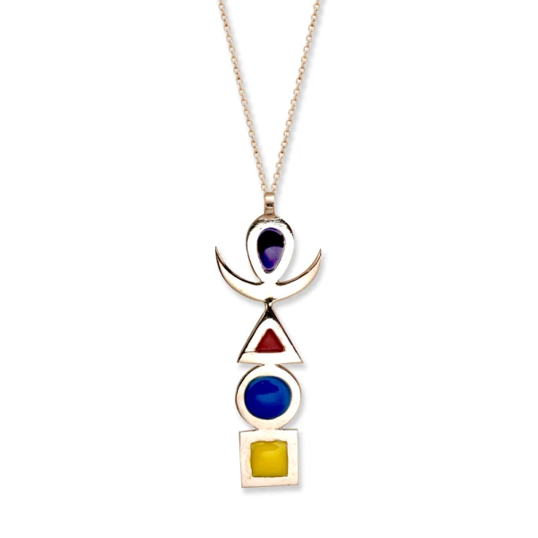 Emaille 4 Elemente Goldkette