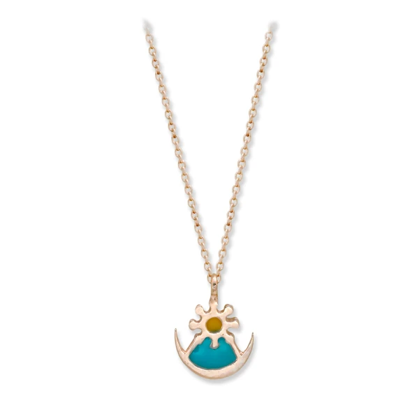 Emaille Liebessymbol Goldkette