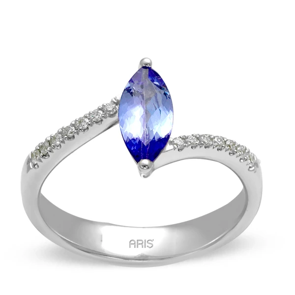 Diamant Markisen-Tansanit Ring