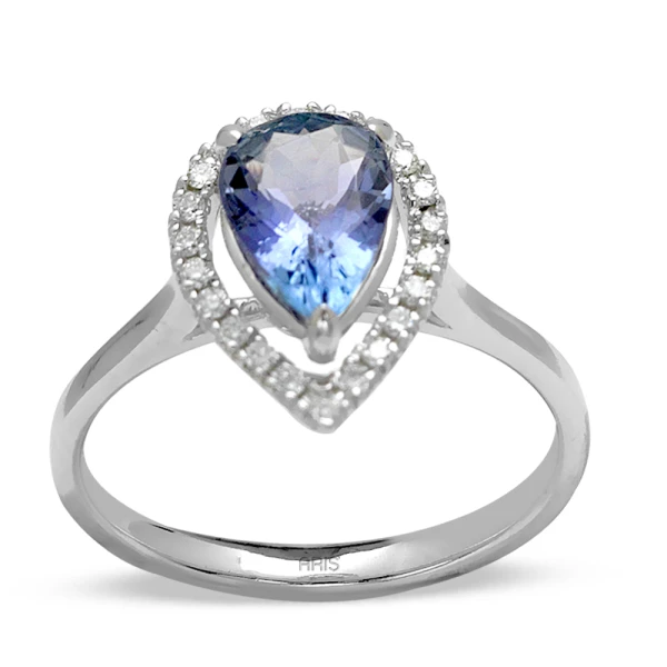 Diamant Tropfen Tansanit Ring