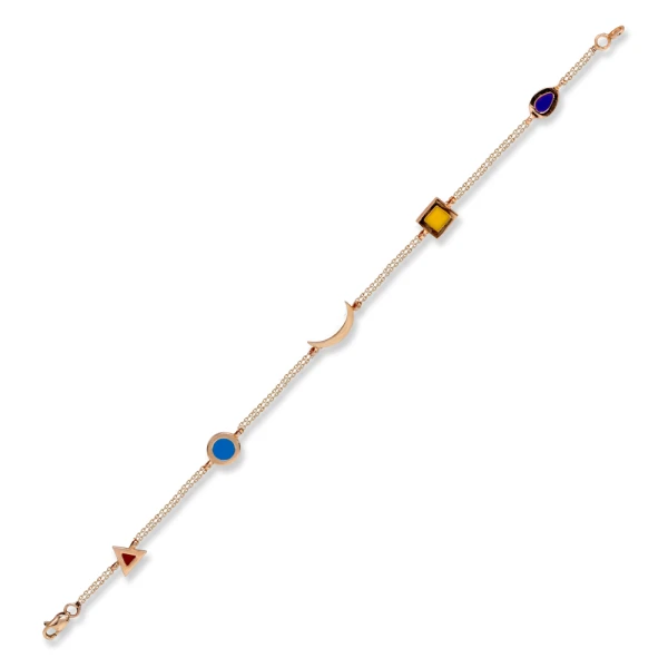 Emaille 4 Elemente Goldarmband