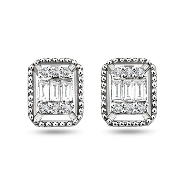 Diamant Fantasie Baguette Ohrringe