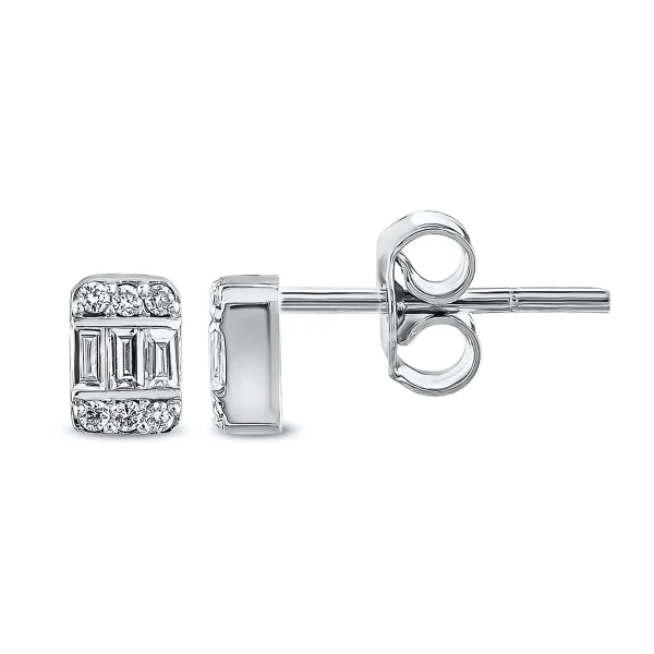 Diamant Fantasie Baguette Ohrringe