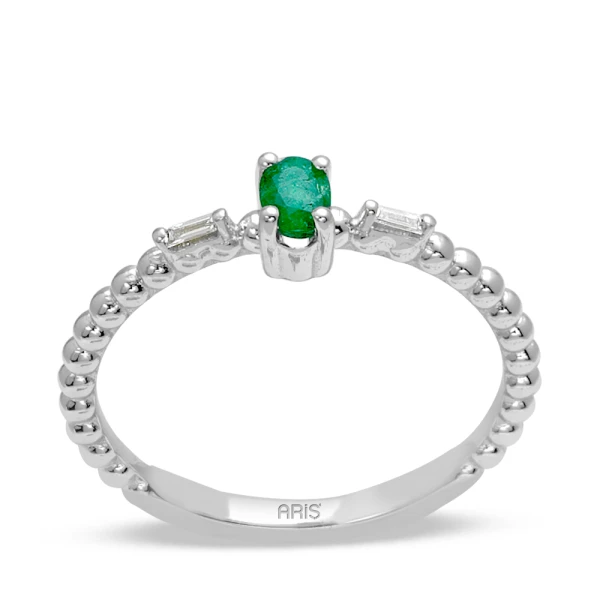 Baguette Diamant Smaragd Ring