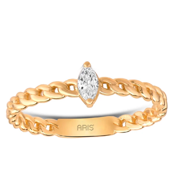 0,13 Karat Diamant Markisen Solitärring